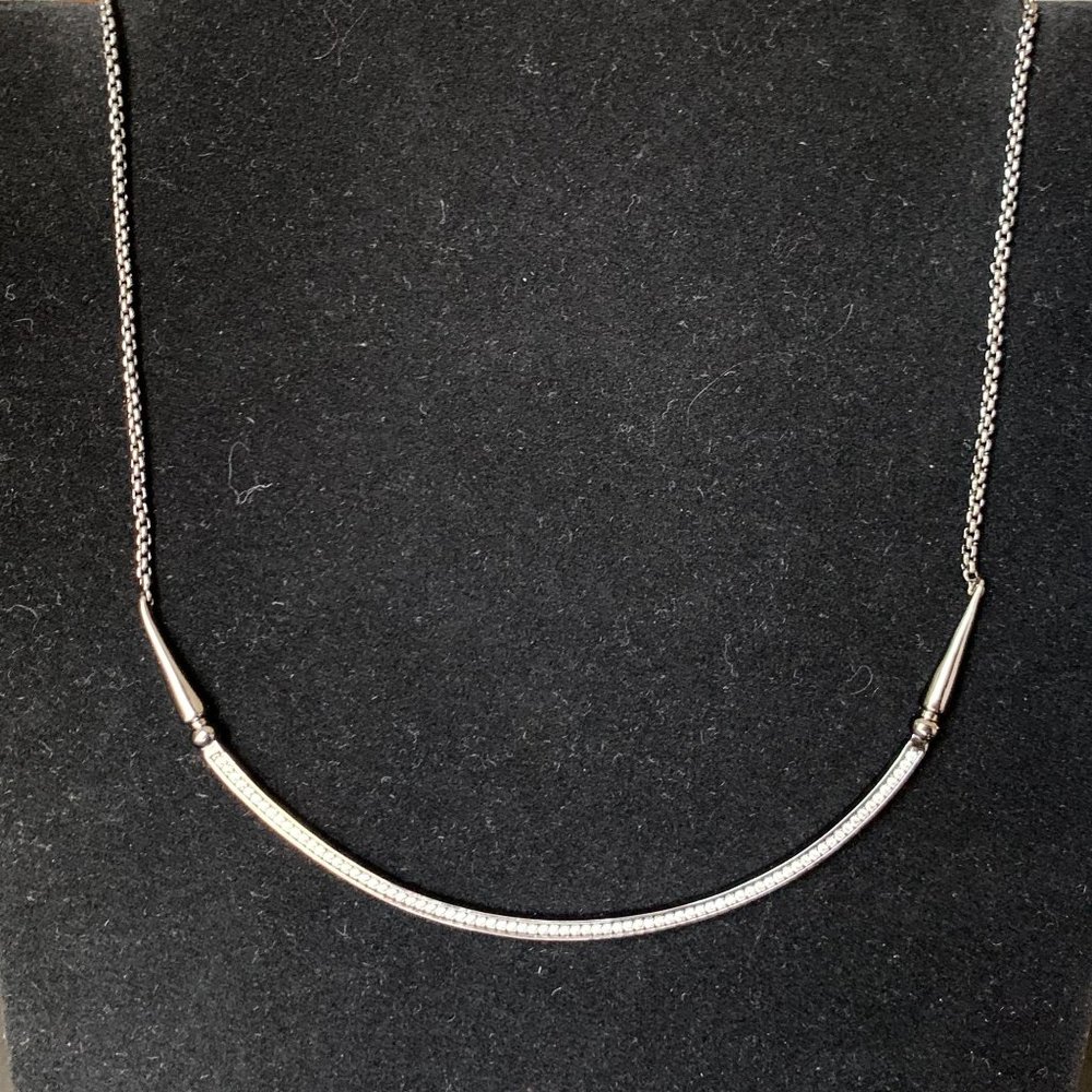 Kendra Scott 'Scottie' Adjustable Pendant Necklace Hematite Metal White … - Picture 3 of 11